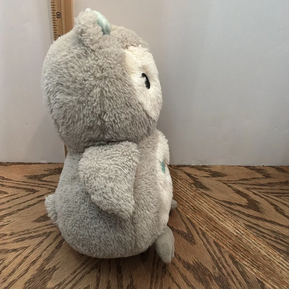 Lambs‎ & Ivy Sugar Cookie Sweet Owl 2 Aqua Pink Hearts Bow Gray White Plush RARE